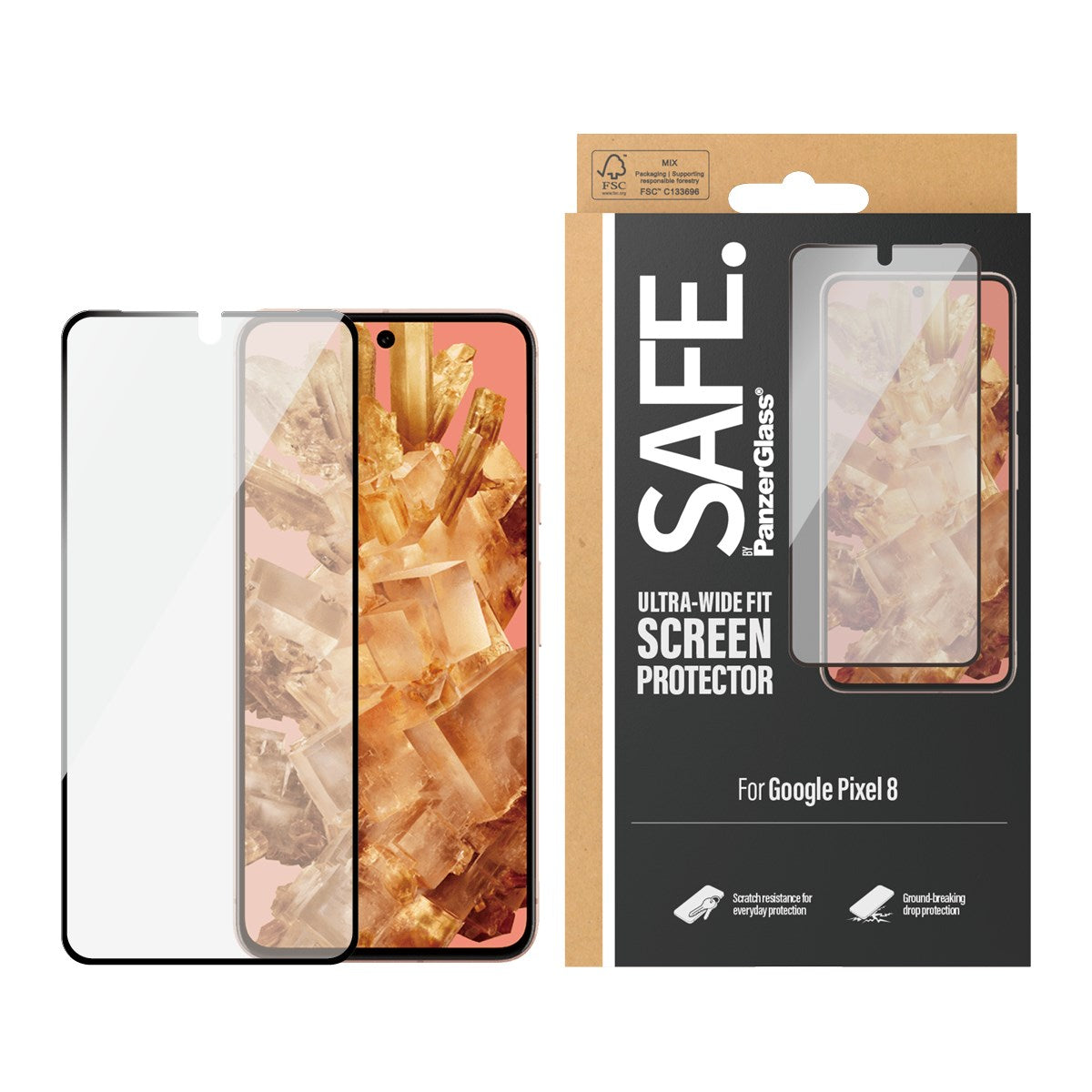 SAFE. by PanzerGlass® Screen Protector Google Pixel 8 | Ultra-Wide Fit
